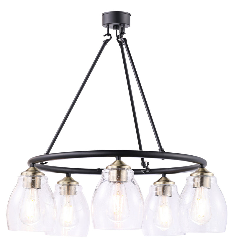 Minka-Lavery 2435-878 Five Light Chandelier, Coal And Stained Brass