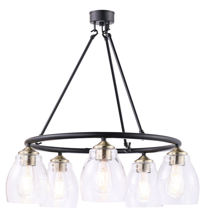 Minka-Lavery 2435-878 Five Light Chandelier, Coal And Stained Brass