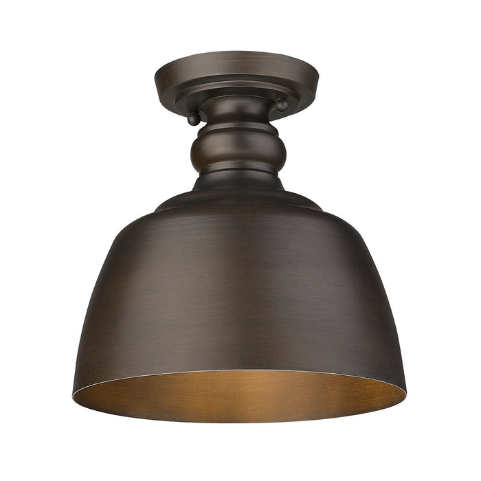 Golden 0316-FM RBZ One Light Flush Mount, Rubbed Bronze