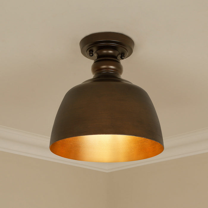 Golden 0316-FM RBZ One Light Flush Mount, Rubbed Bronze