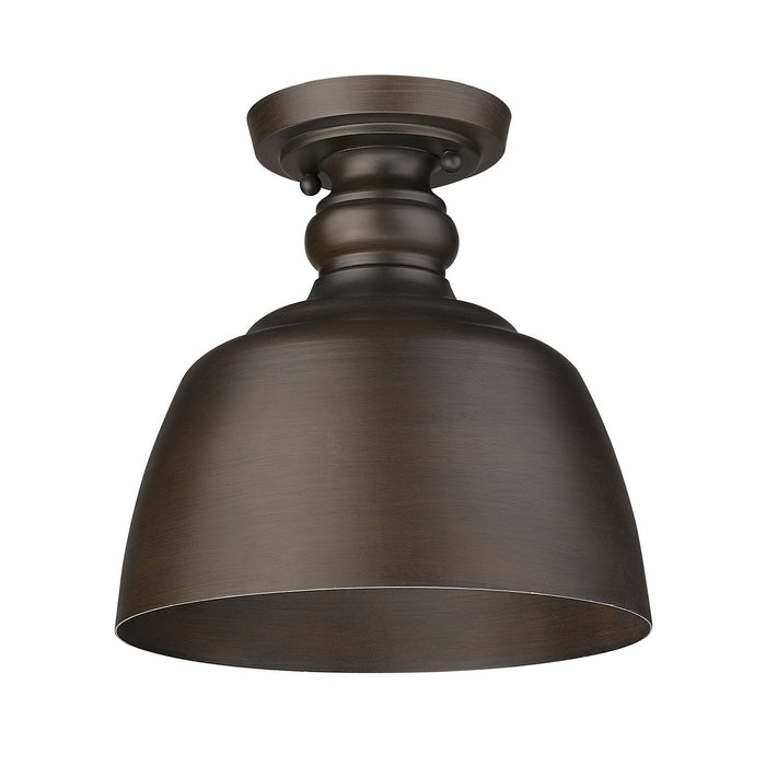 Golden 0316-FM RBZ One Light Flush Mount, Rubbed Bronze