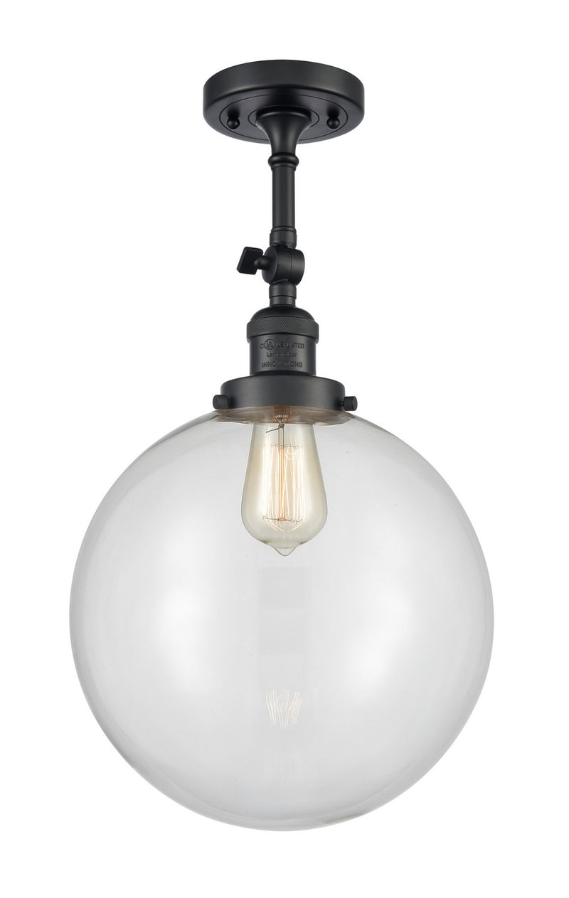 Innovations 201F-BK-G202-12-LED LED Semi-Flush Mount, Matte Black