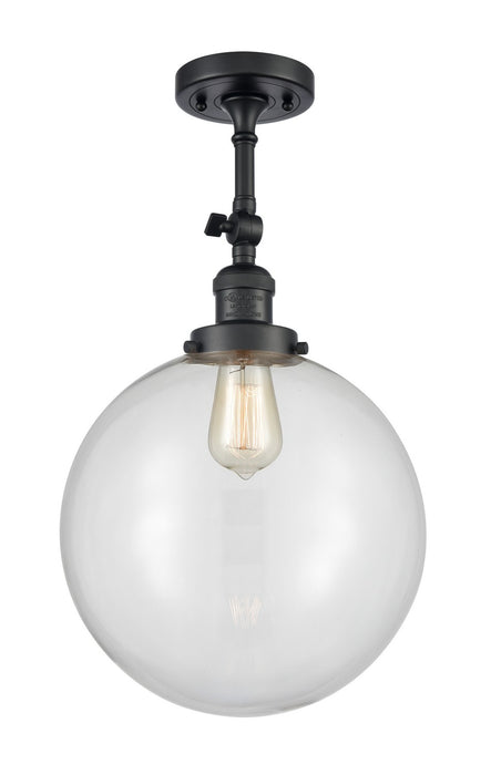 Innovations 201F-BK-G202-12-LED LED Semi-Flush Mount, Matte Black