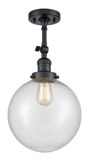 Innovations 201F-BK-G204-10-LED LED Semi-Flush Mount, Matte Black
