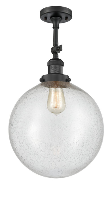 Innovations 201F-BK-G204-12 One Light Semi-Flush Mount, Matte Black