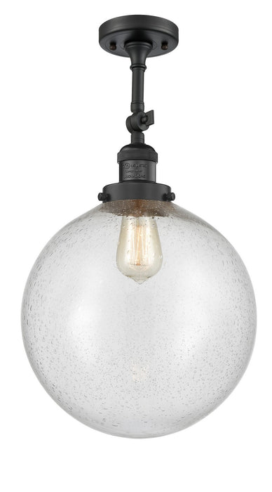Innovations 201F-BK-G204-12-LED LED Semi-Flush Mount, Matte Black
