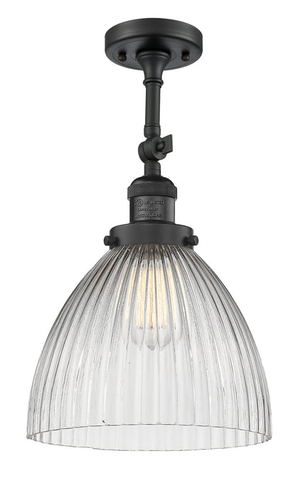 Innovations 201F-BK-G222 One Light Semi-Flush Mount, Matte Black