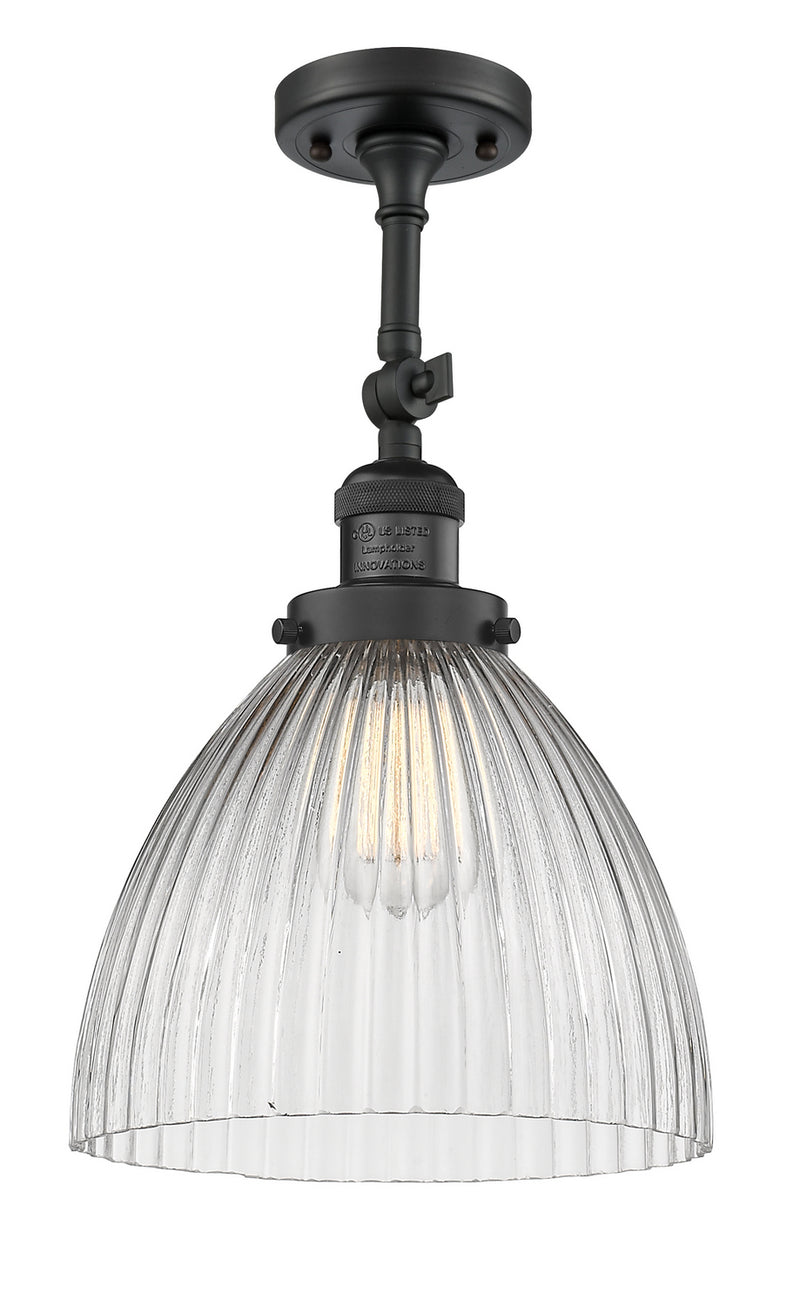 Innovations 201F-BK-G222-LED LED Semi-Flush Mount, Matte Black