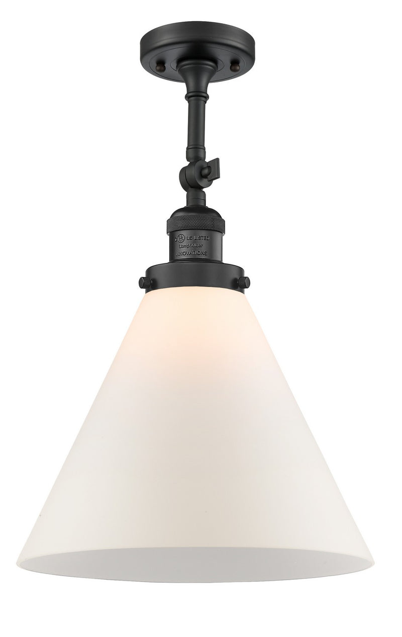 Innovations 201F-BK-G41-L One Light Semi-Flush Mount, Matte Black