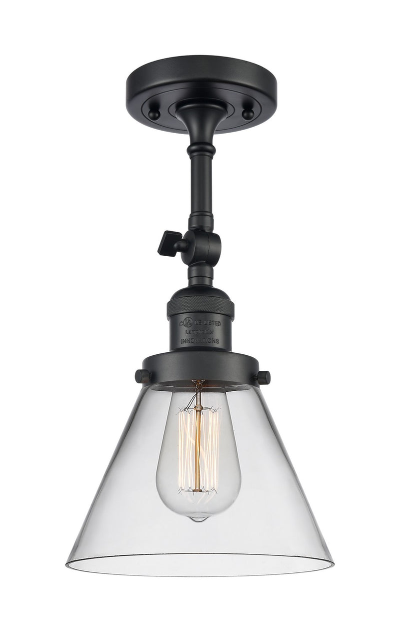 Innovations 201F-BK-G42-LED LED Semi-Flush Mount, Matte Black