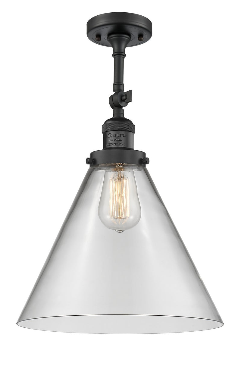 Innovations 201F-BK-G42-L-LED LED Semi-Flush Mount, Matte Black