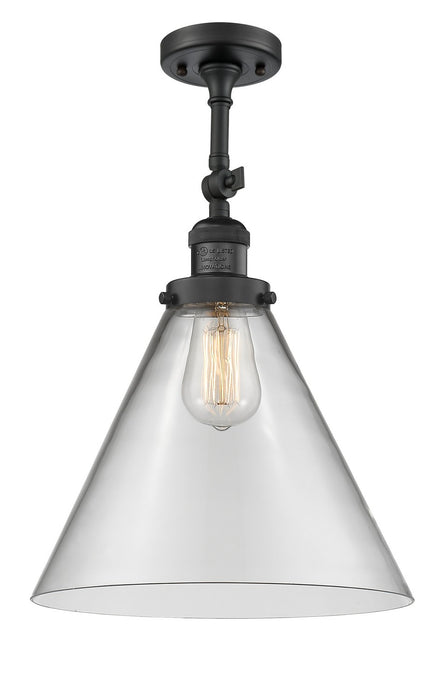 Innovations 201F-BK-G42-L-LED LED Semi-Flush Mount, Matte Black