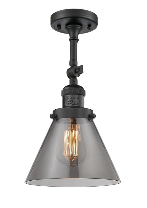 Innovations 201F-BK-G43-LED LED Semi-Flush Mount, Matte Black