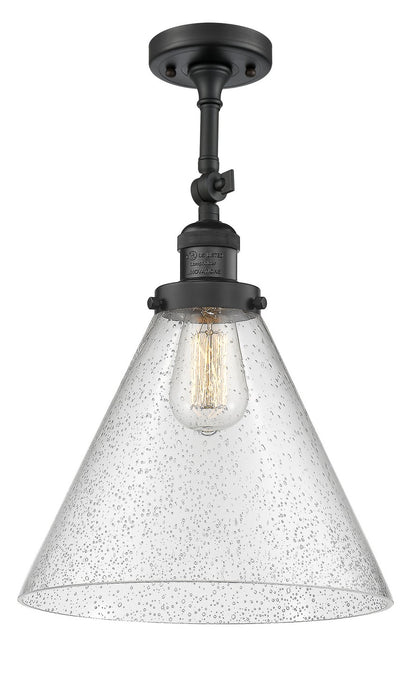 Innovations 201F-BK-G44-L-LED LED Semi-Flush Mount, Matte Black