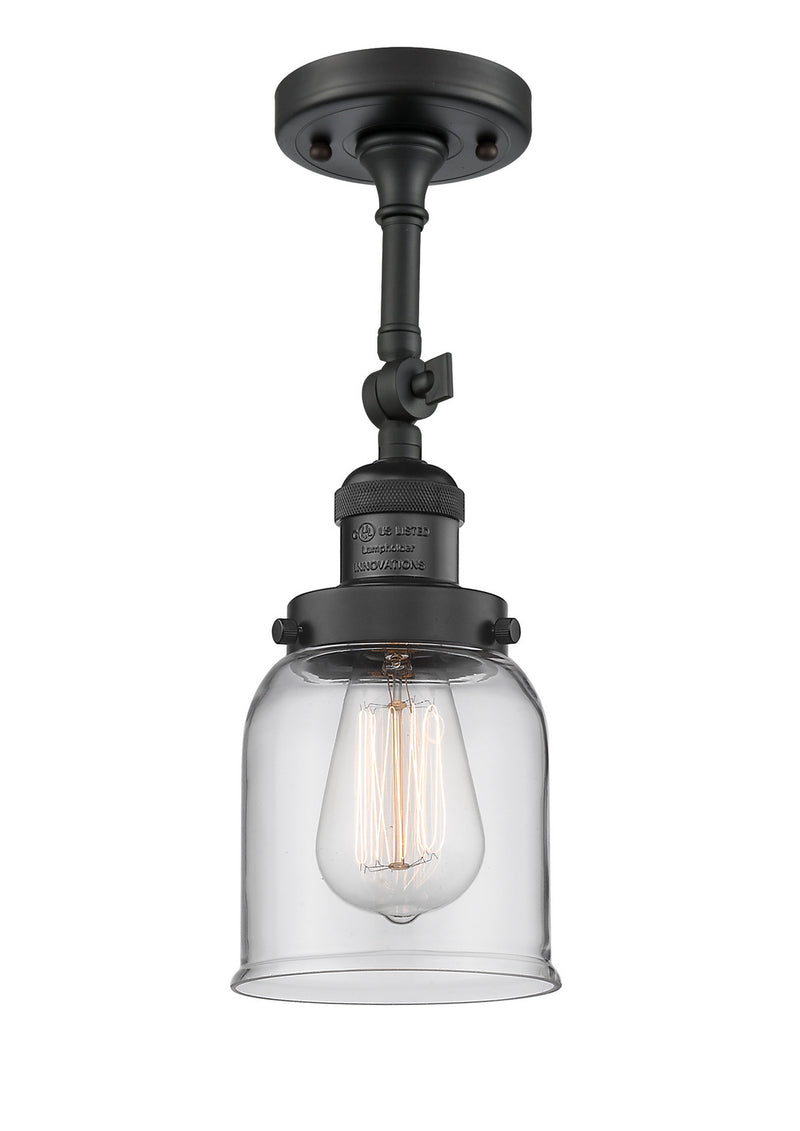 Innovations 201F-BK-G52 One Light Semi-Flush Mount, Matte Black