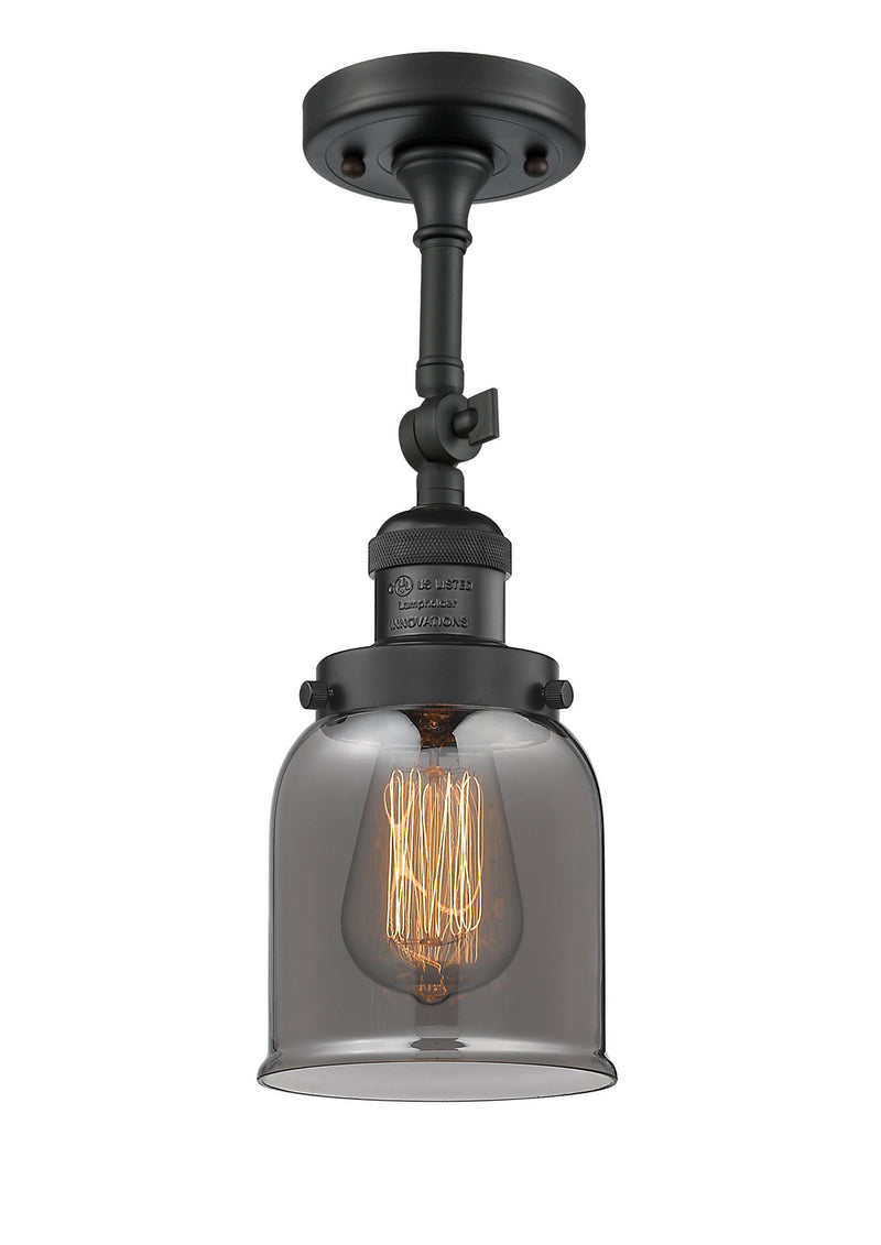 Innovations 201F-BK-G53 One Light Semi-Flush Mount, Matte Black