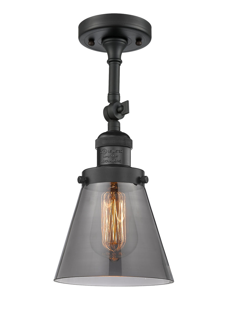 Innovations 201F-BK-G63 One Light Semi-Flush Mount, Matte Black