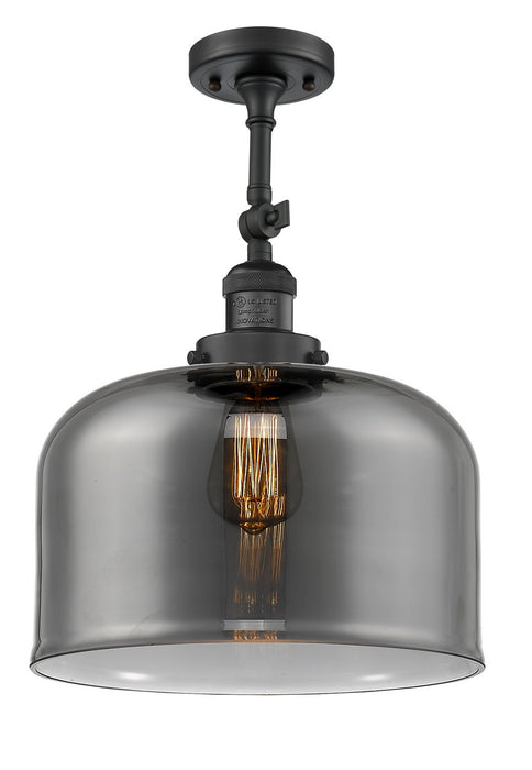Innovations 201F-BK-G73-L One Light Semi-Flush Mount, Matte Black