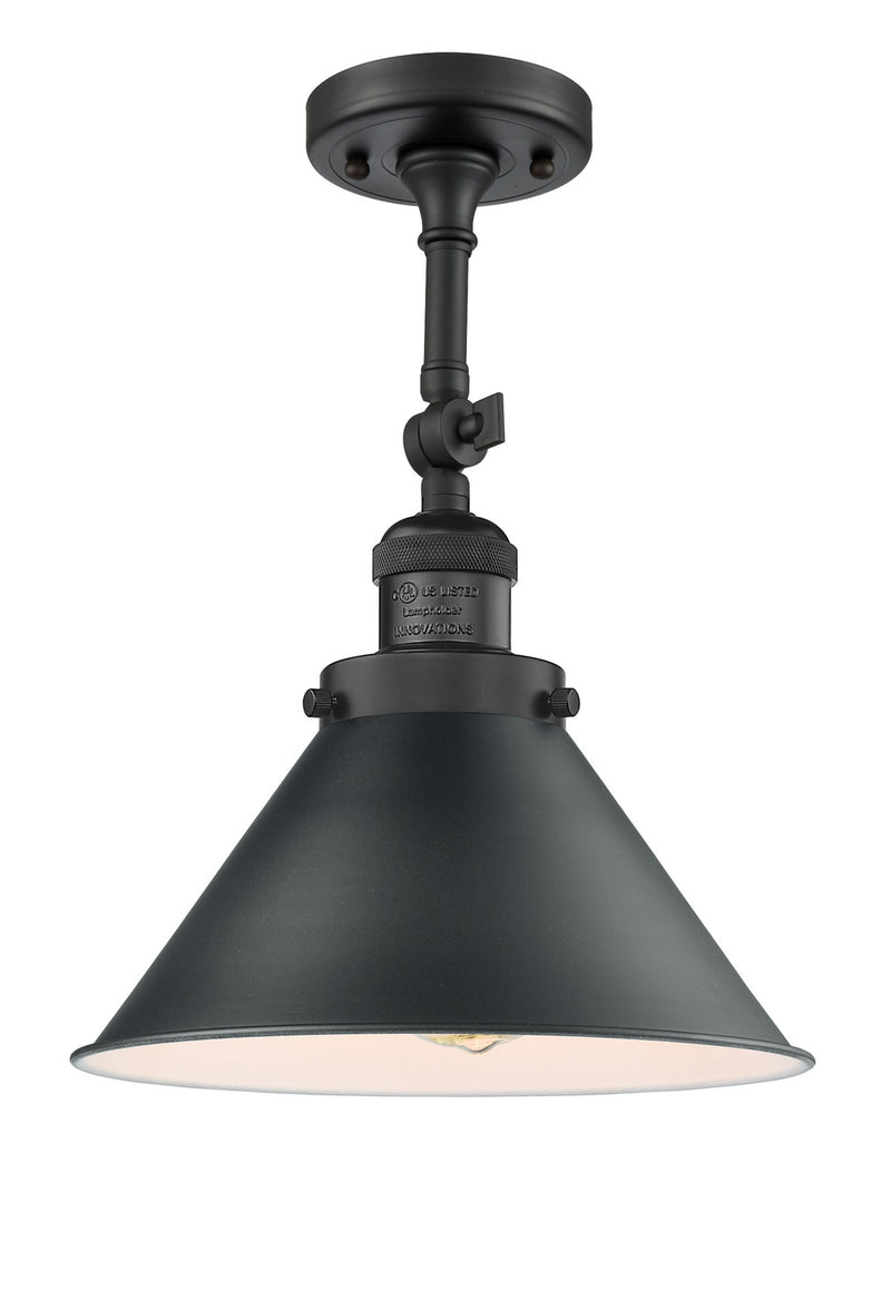 Innovations 201F-BK-M10-BK One Light Semi-Flush Mount, Matte Black
