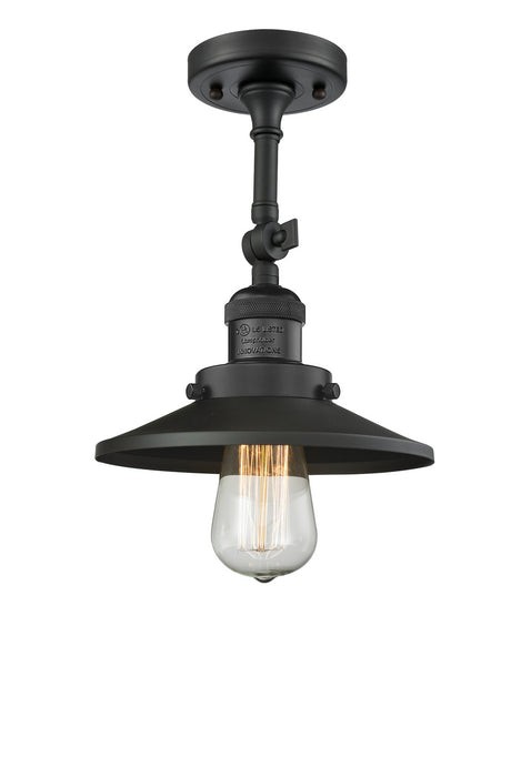 Innovations 201F-BK-M6 One Light Semi-Flush Mount, Matte Black