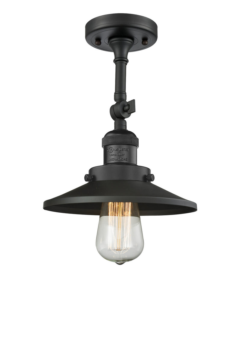 Innovations 201F-BK-M6-LED LED Semi-Flush Mount, Matte Black