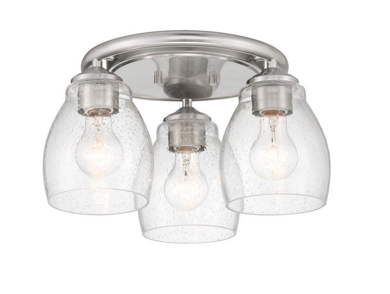 Minka-Lavery 2438-84 Three Light Semi Flush Mount, Brushed Nickel