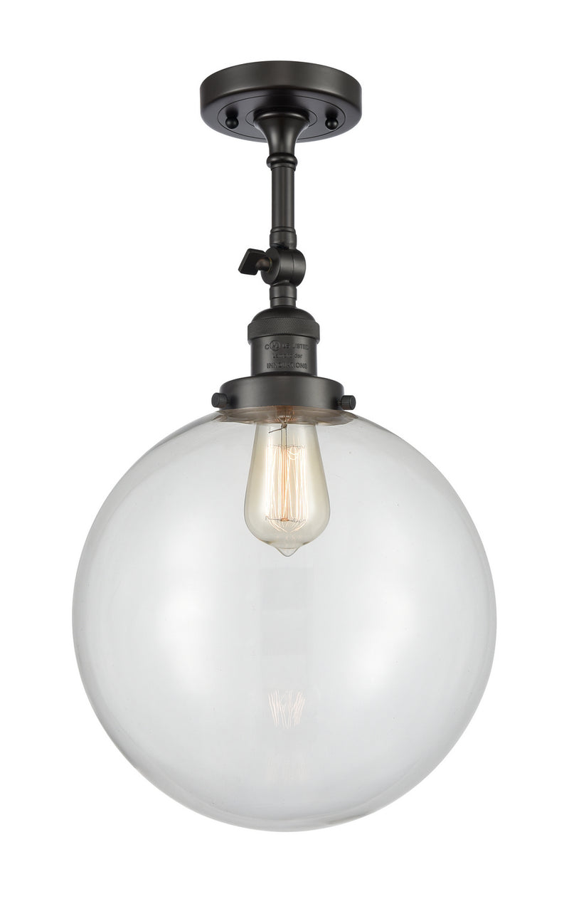 Innovations 201F-OB-G202-12 One Light Semi-Flush Mount, Oil Rubbed Bronze