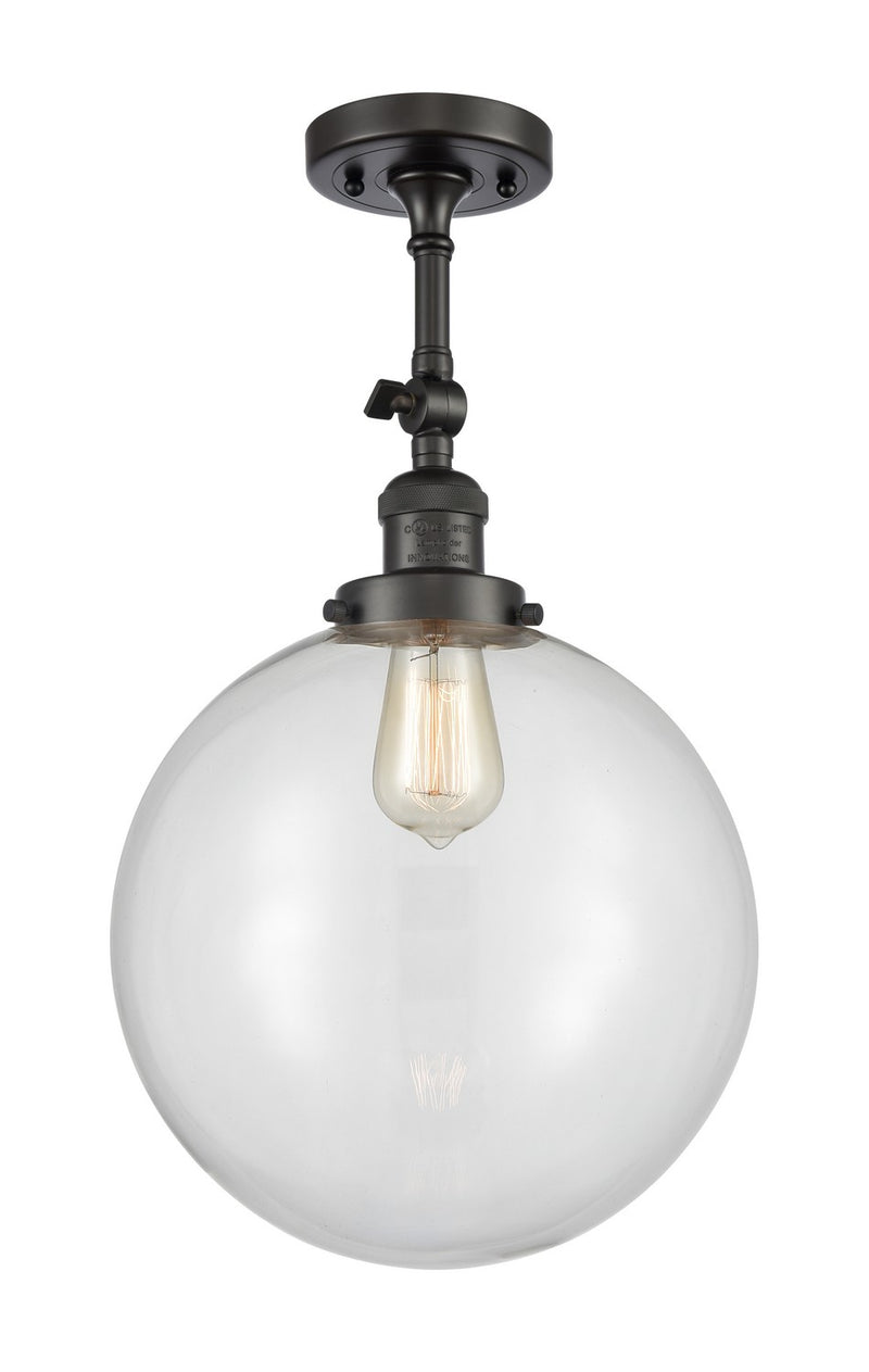 Innovations 201F-OB-G202-12-LED LED Semi-Flush Mount, Oil Rubbed Bronze