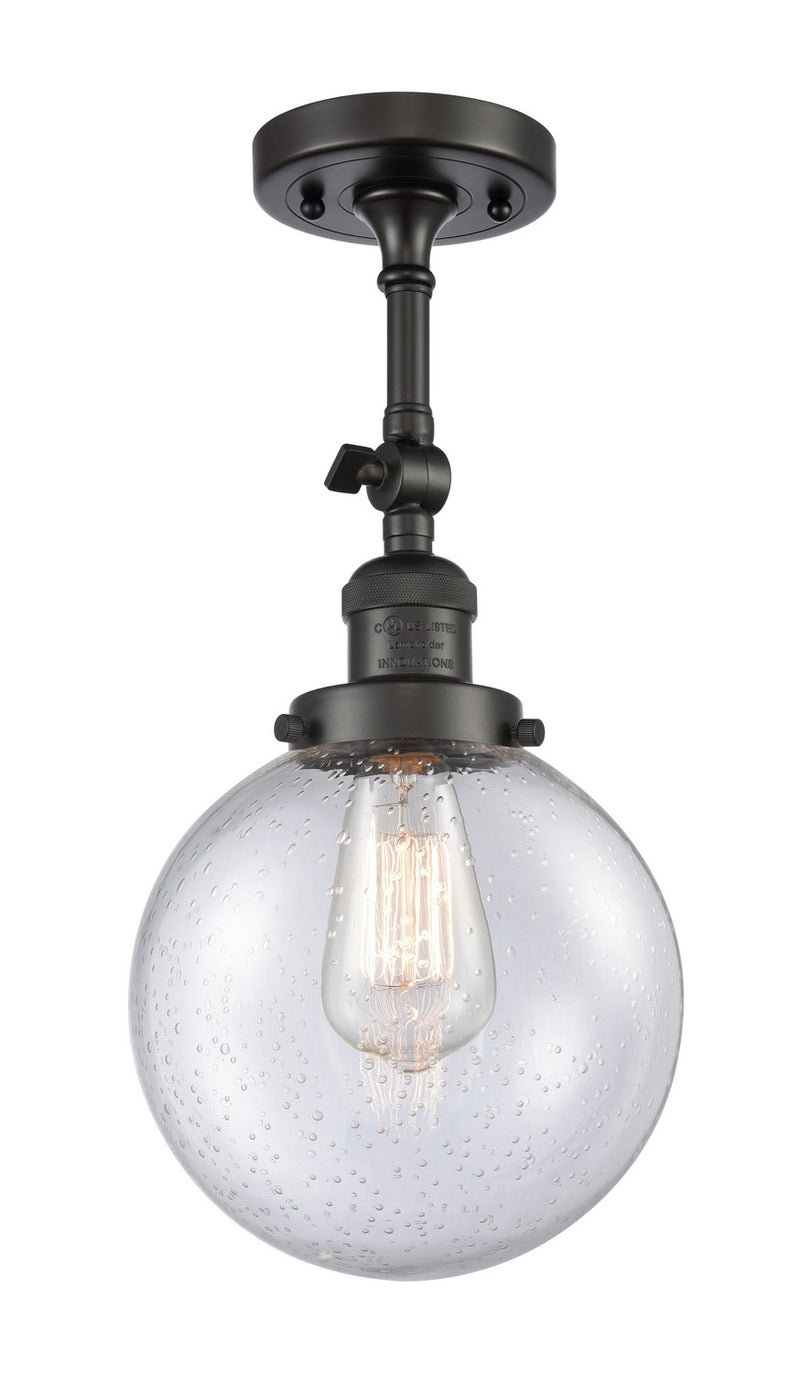 Innovations 201F-OB-G204-8-LED LED Semi-Flush Mount, Oil Rubbed Bronze