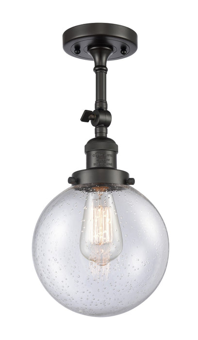 Innovations 201F-OB-G204-8-LED LED Semi-Flush Mount, Oil Rubbed Bronze