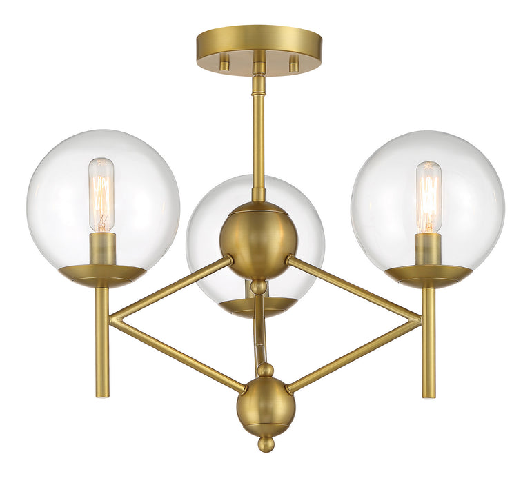 Minka-Lavery 2799-695 Three Light Semi Flush Mount, Soft Brass