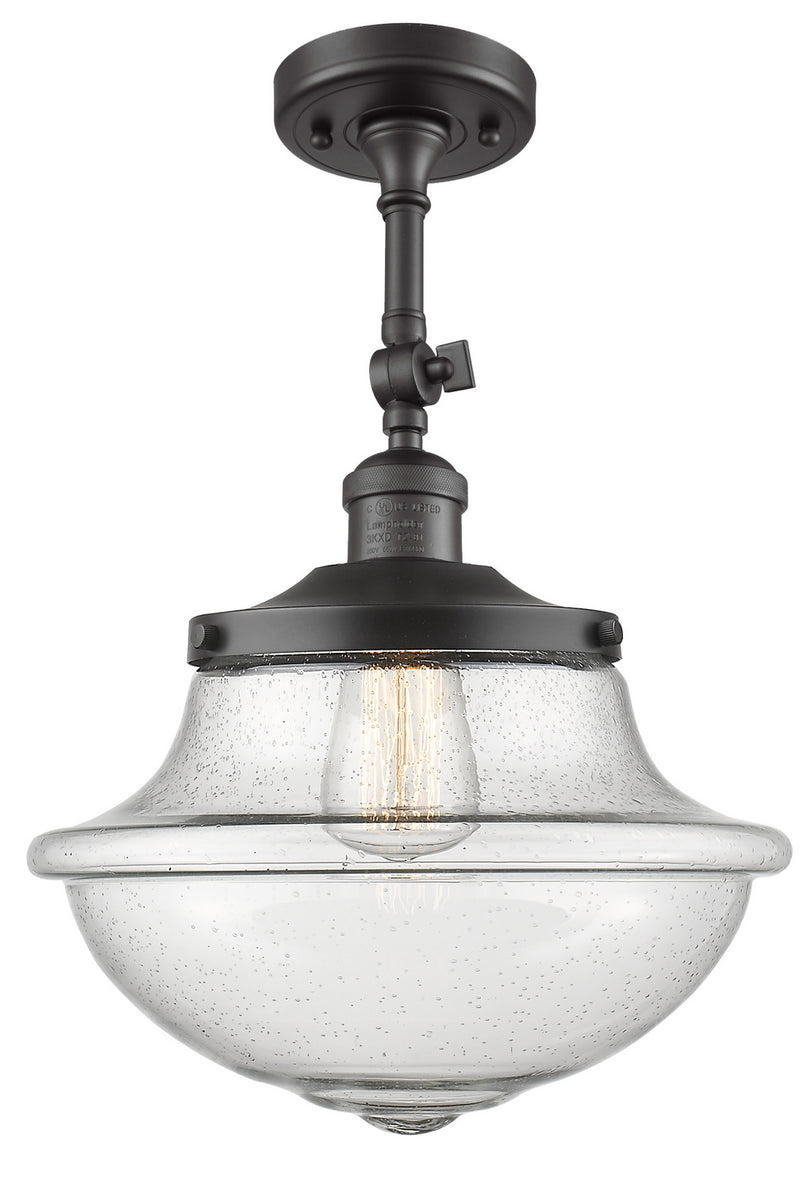 Innovations 201F-OB-G544 One Light Semi-Flush Mount, Oil Rubbed Bronze