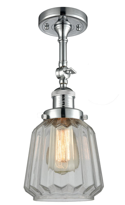 Innovations 201F-PC-G142-LED LED Semi-Flush Mount, Polished Chrome