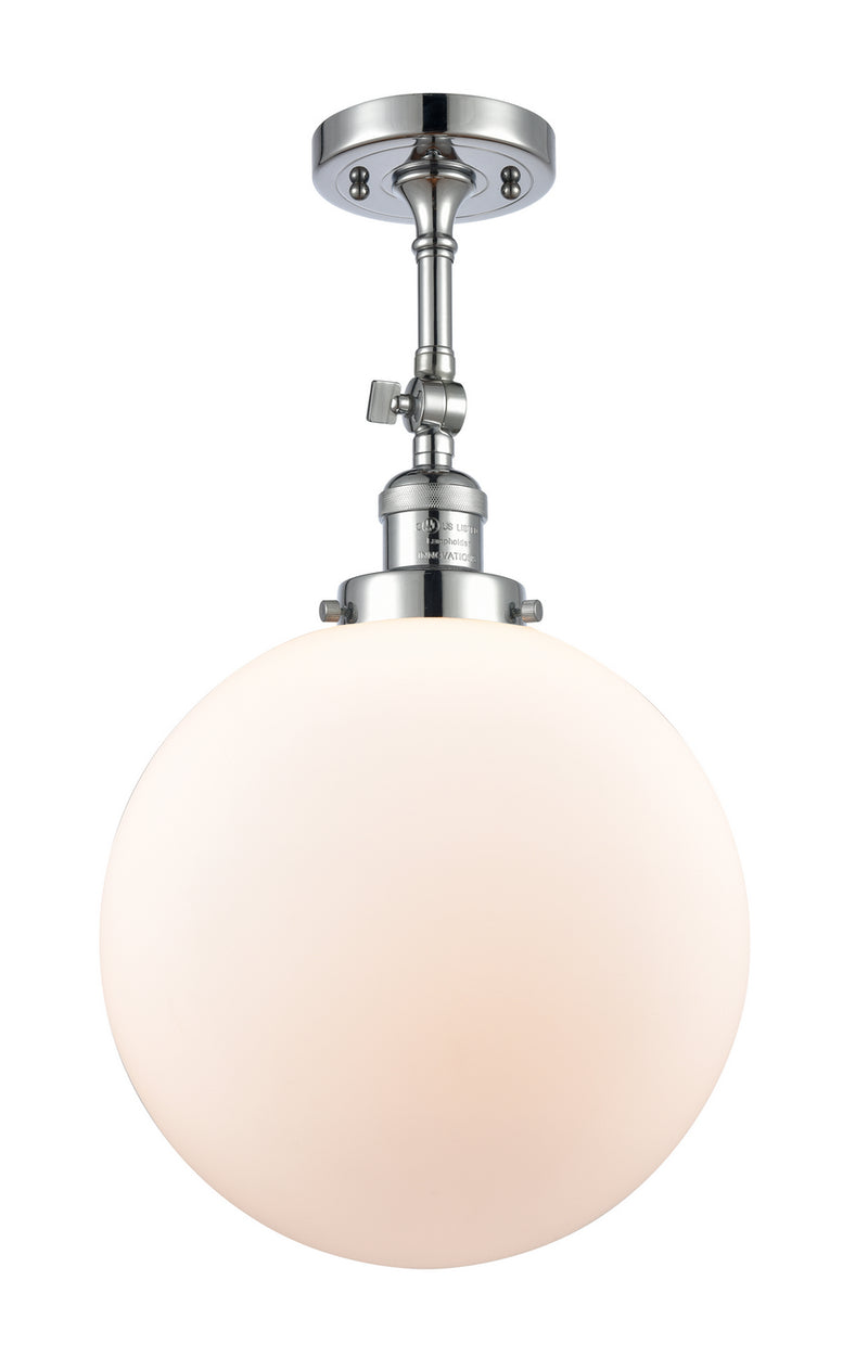 Innovations 201F-PC-G201-12 One Light Semi-Flush Mount, Polished Chrome