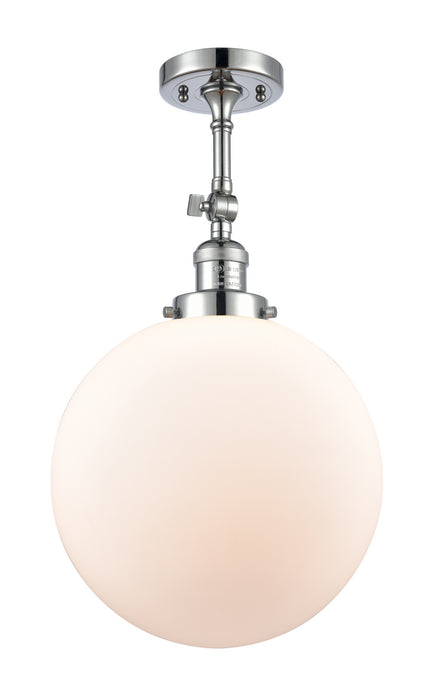 Innovations 201F-PC-G201-12 One Light Semi-Flush Mount, Polished Chrome