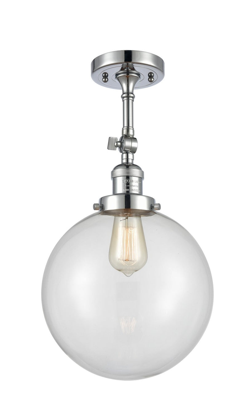Innovations 201F-PC-G202-10-LED LED Semi-Flush Mount, Polished Chrome