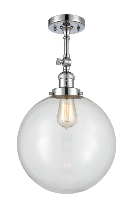 Innovations 201F-PC-G202-12 One Light Semi-Flush Mount, Polished Chrome
