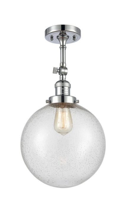 Innovations 201F-PC-G204-10-LED LED Semi-Flush Mount, Polished Chrome