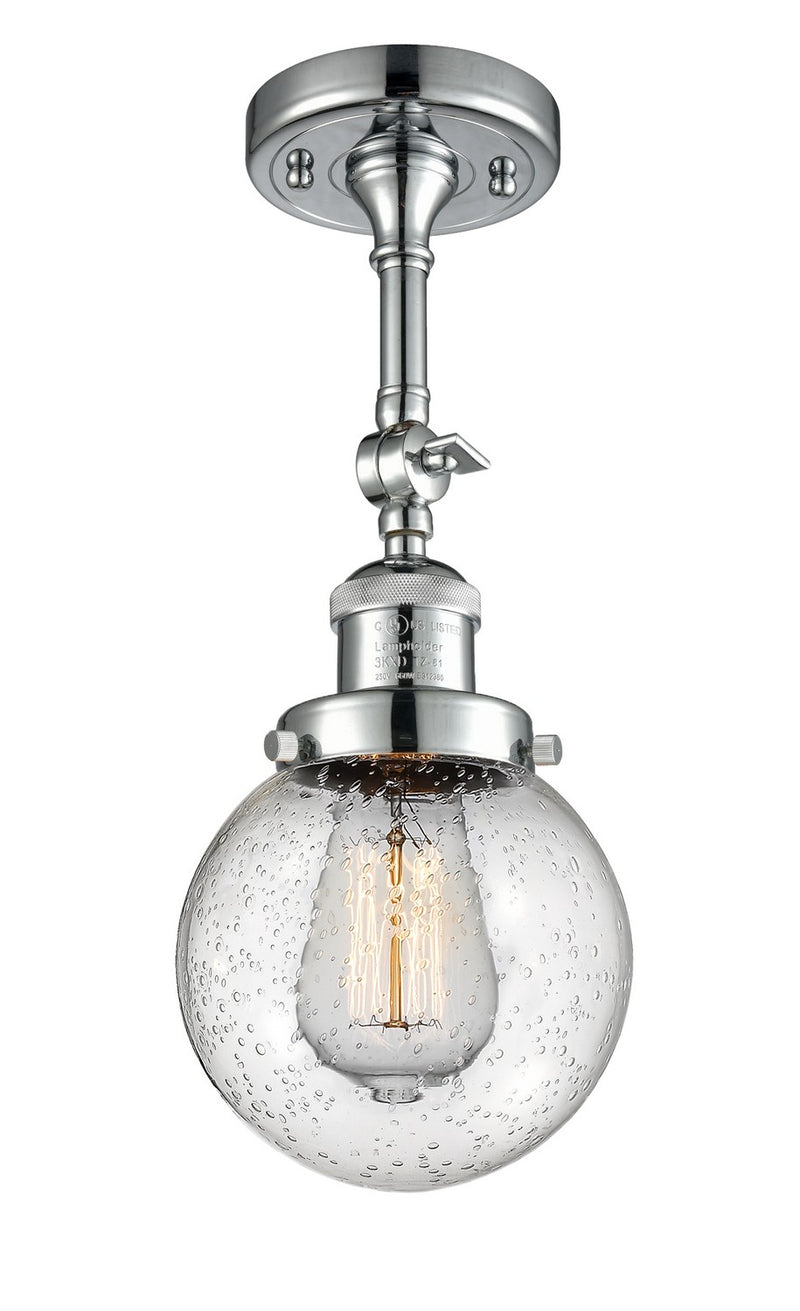 Innovations 201F-PC-G204-6-LED LED Semi-Flush Mount, Polished Chrome