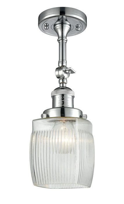 Innovations 201F-PC-G302 One Light Semi-Flush Mount, Polished Chrome