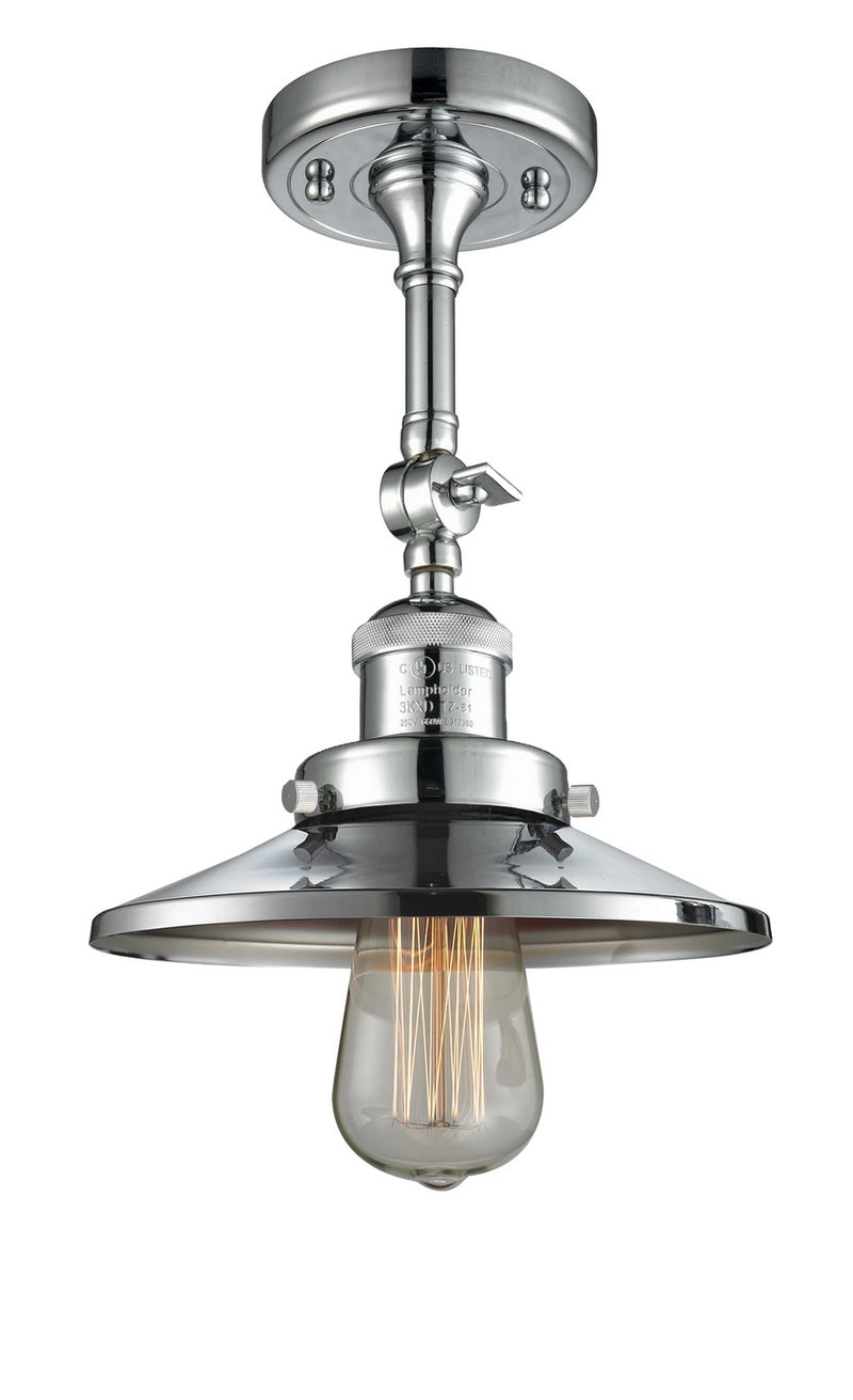 Innovations 201F-PC-M7 One Light Semi-Flush Mount, Polished Chrome