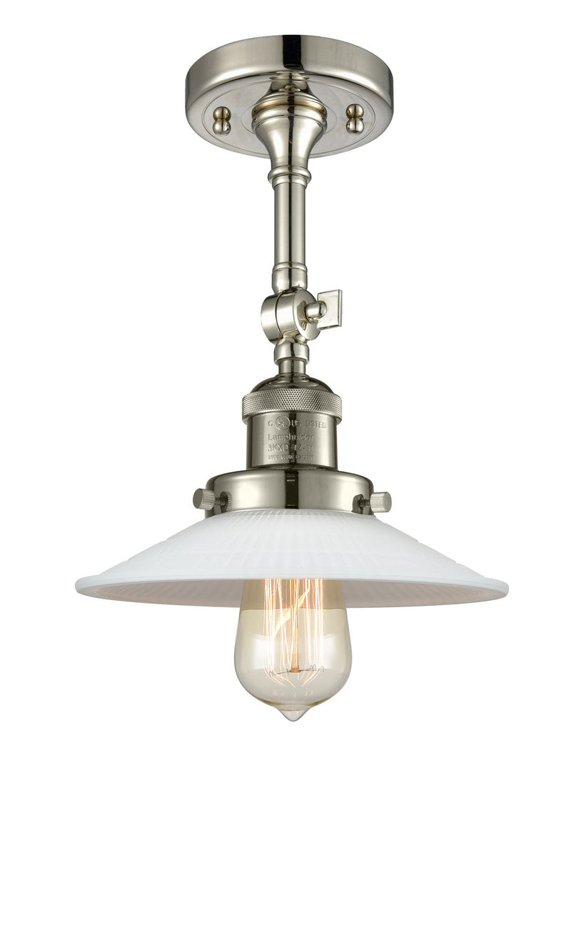 Innovations 201F-PN-G1 One Light Semi-Flush Mount, Polished Nickel