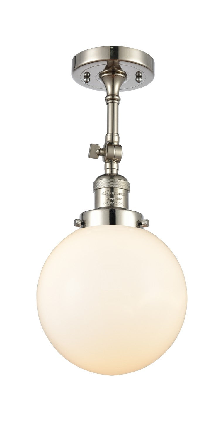 Innovations 201F-PN-G201-8 One Light Semi-Flush Mount, Polished Nickel