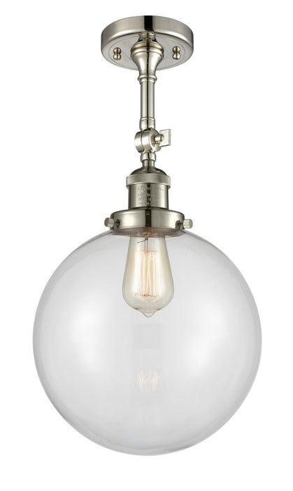 Innovations 201F-PN-G202-10-LED LED Semi-Flush Mount, Polished Nickel