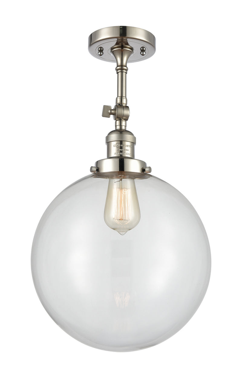 Innovations 201F-PN-G202-12 One Light Semi-Flush Mount, Polished Nickel