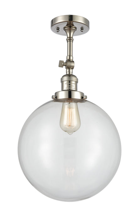 Innovations 201F-PN-G202-12 One Light Semi-Flush Mount, Polished Nickel