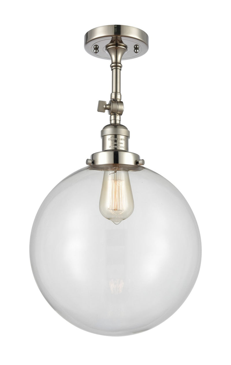 Innovations 201F-PN-G202-12-LED LED Semi-Flush Mount, Polished Nickel