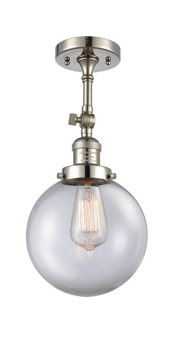 Innovations 201F-PN-G202-8 One Light Semi-Flush Mount, Polished Nickel