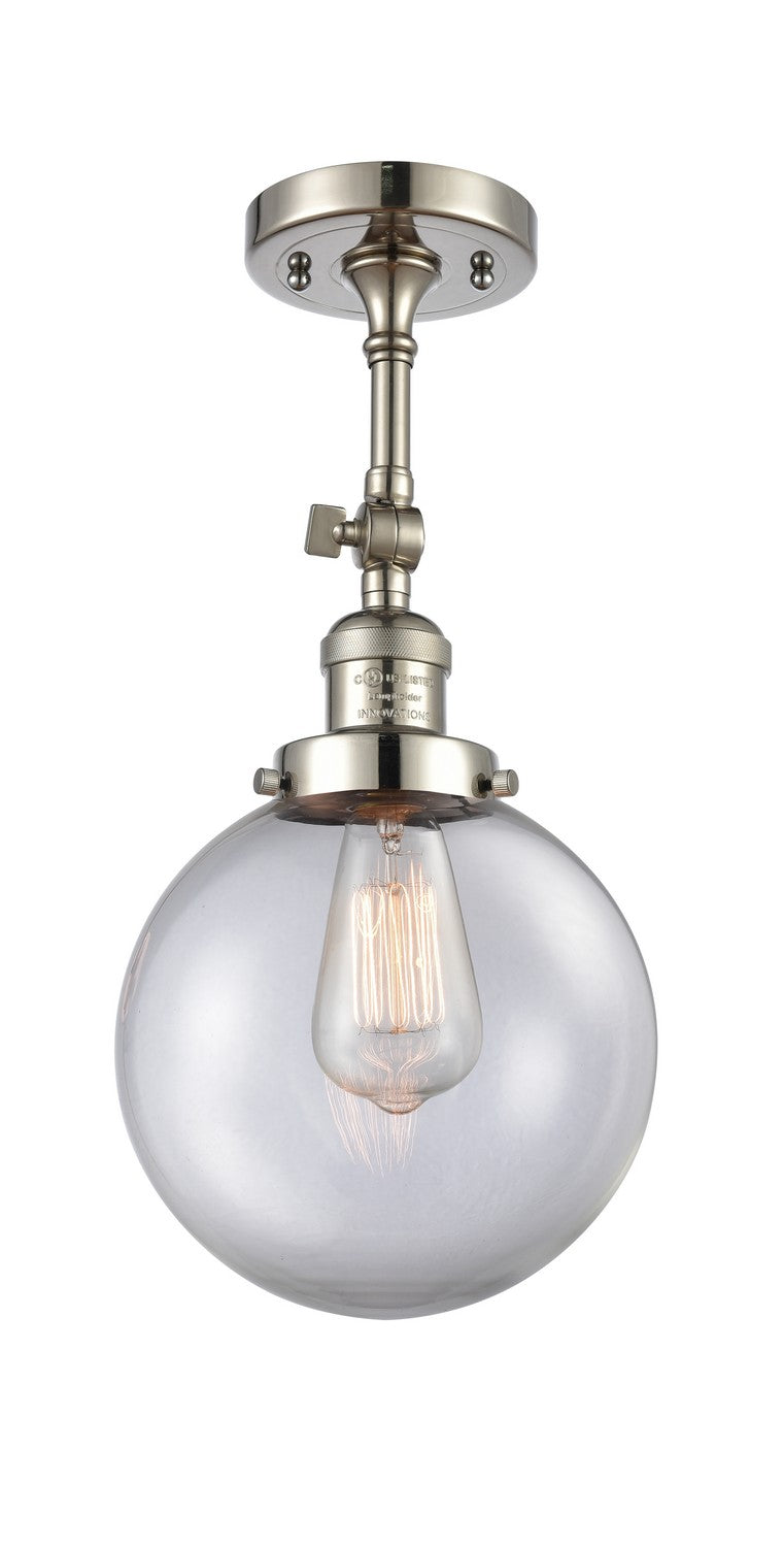 Innovations 201F-PN-G202-8-LED LED Semi-Flush Mount, Polished Nickel