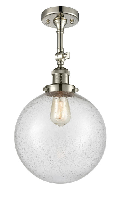 Innovations 201F-PN-G204-10-LED LED Semi-Flush Mount, Polished Nickel